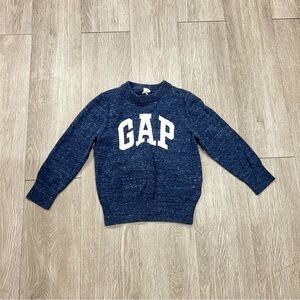 Baby Gap Toddler Preppy Pullover Marled Sweater with GAP logo Heathered Navy 4T